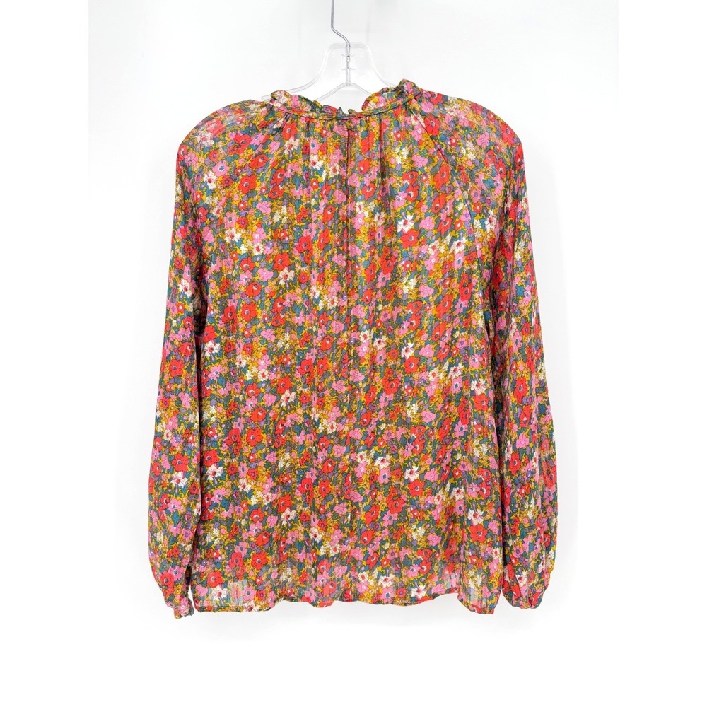 Melloday Floral Blouse Womens Medium Multi-Color Boho Romantic Whimsical Peasant - Picture 10 of 11